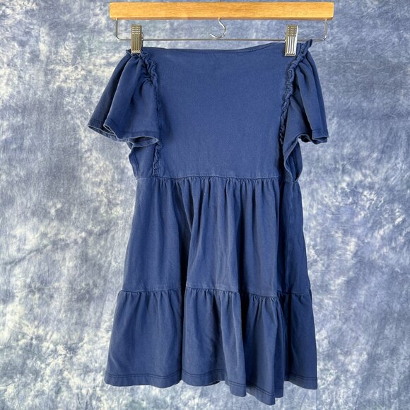 Girls Navy Blue Crewcut Tiered Dress Sz 5 - Picture 2 of 4